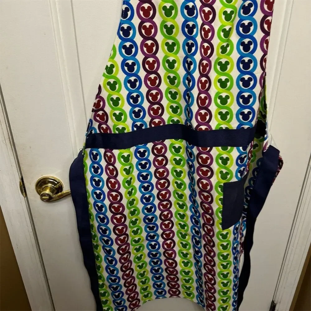 Disney Parks Mickey Mouse Icon Bib Apron Multicolor Adults One Size